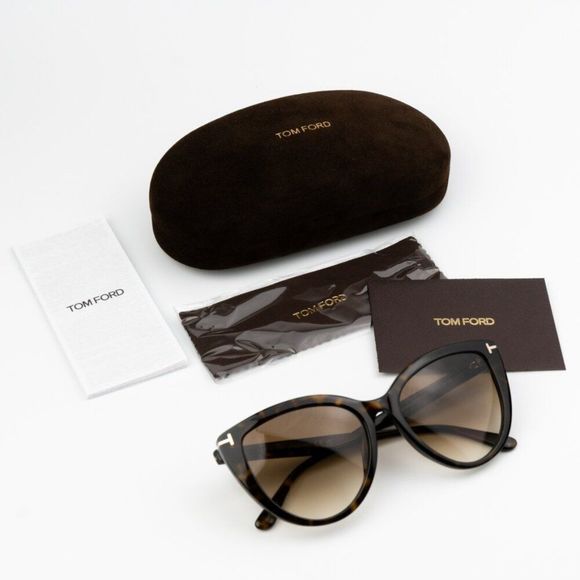 NEW Tom Ford FT0915/S ISABELLA 52F Havana Brown Gradient Cat Eye Women Sunglasse - Picture 11 of 11